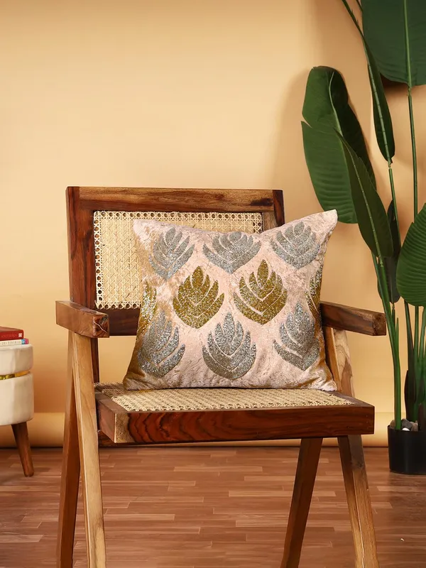 Multicolor_Cotton100%_Beaded_Cushion_Covers_Cushion_Case_Pillowcases_16X16_Inches_(40X40_Cms)_Throw_Pillow_Sham_Floral_Cushion_Covers_For_Sofa_Couch_Bed_Chair_Pack_Of_1_Flora_Pattern