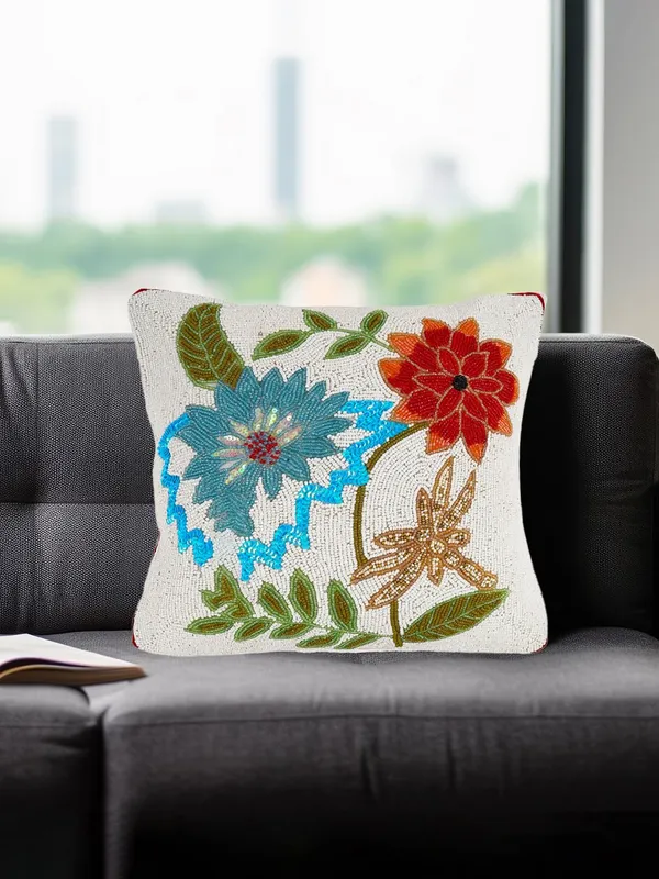 Multicolor_Printed_100%_Beaded_Cushion_Covers_Cushion_Case_Pillowcases_16X16_Inches_(40X40_Cms)_Throw_Pillow_Sham_Flower_Cushion_Covers_For_Sofa_Couch_Bed_Chair_Pack_Of_1