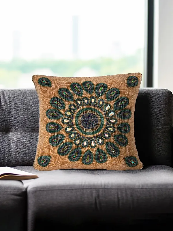 Multicolor_Printed_100%_Beaded_Cushion_Covers_Cushion_Case_Pillowcases_16X16_Inches_(40X40_Cms)_Throw_Pillow_Sham_Floral_Cushion_Covers_For_Sofa_Couch_Bed_Chair_Pack_Of_1