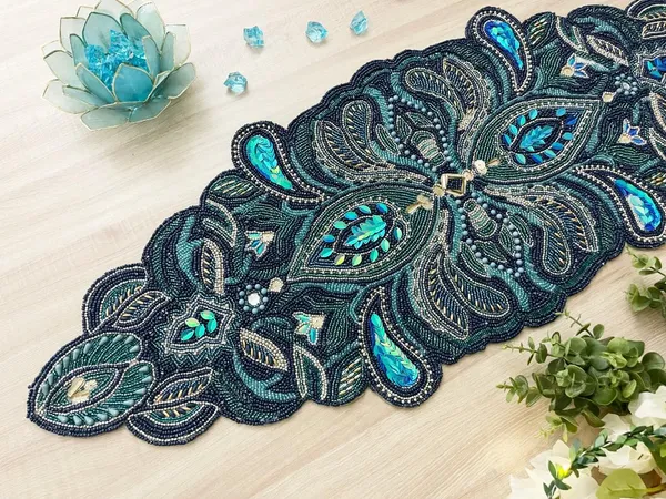 Multicolor_Premium_Handcraf_Beautiful_Beaded_Table_Runner_Craftsmanship_(13_*_36_Inches)