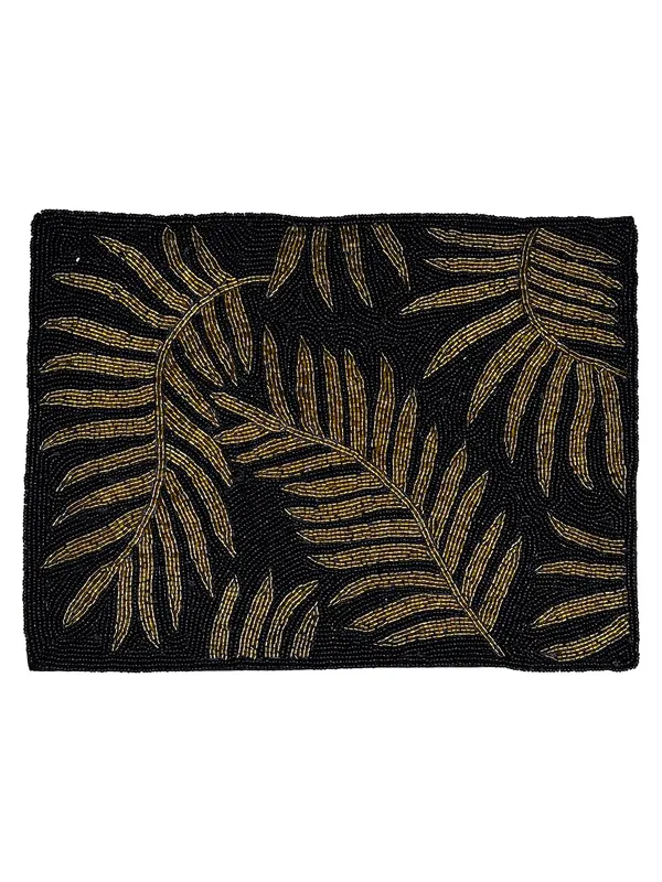 Firozi_Poleyster_Placemats,_Beaded_Design,14_Inch_Gulmohar_Floral_Pattern,_Best_For_Bed-Side_Table/Center_Table,_Dining_Table/Shelves_Pack_Of_2
