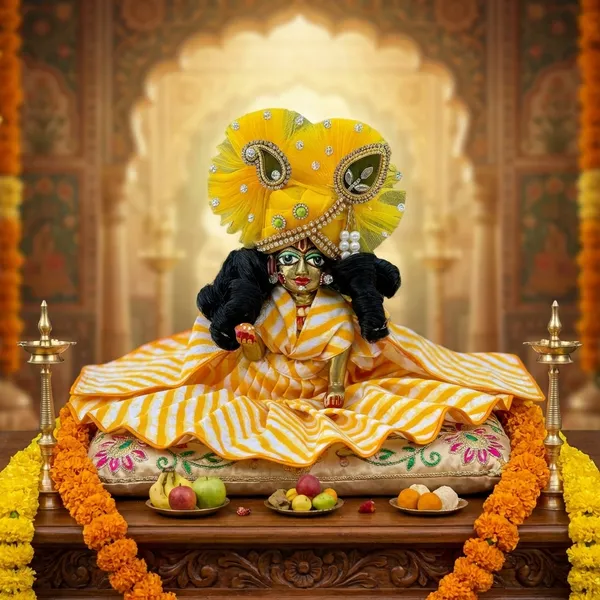 Laddu_Gopal_Yellow_Cotton_Stripe_Dress