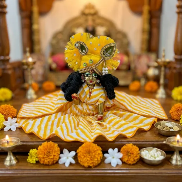Laddu_Gopal_Yellow_Cotton_Stripe_Dress