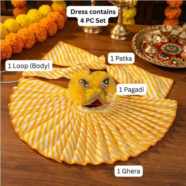 Laddu_Gopal_Yellow_Cotton_Stripe_Dress