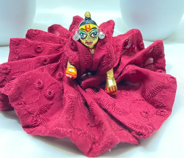 Laddu_Gopal_Maroon_Chikankari_Cotton_Dress