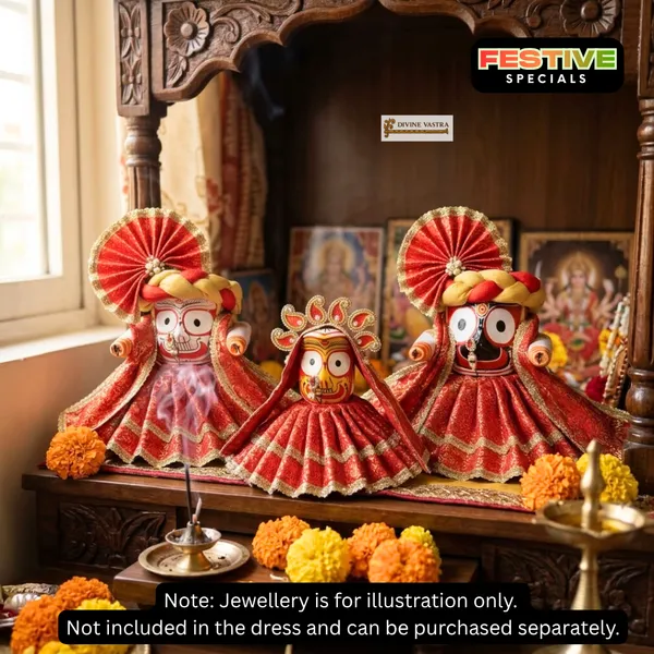 Jagannath_Family_Festive_Special_Red_Brocade_11_pc_Dress_Set