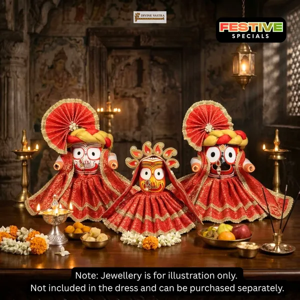 Jagannath_Family_Festive_Special_Red_Brocade_11_pc_Dress_Set