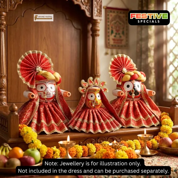 Jagannath_Family_Festive_Special_Red_Brocade_11_pc_Dress_Set