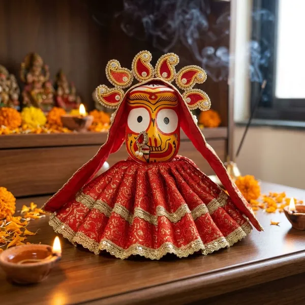 Jagannath_Family_Festive_Special_Red_Brocade_11_pc_Dress_Set