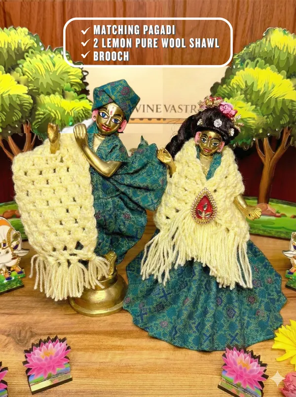 Peacock_Green_Radha_Krishna_Poshak_(with_Pagdi_&_2_Shawls)