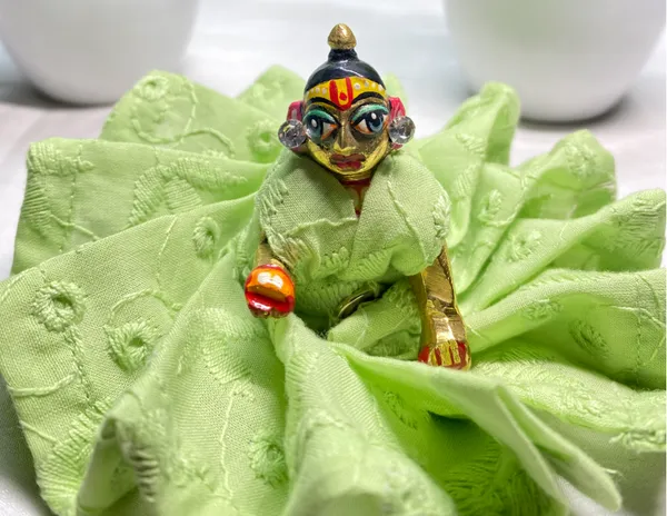 Laddu_Gopal_Green_Chikankari_Cotton_Dress