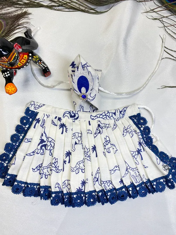 Laddu_Gopal_Summer_Cotton_Dress_Blue_Gokul_With_Pagdi