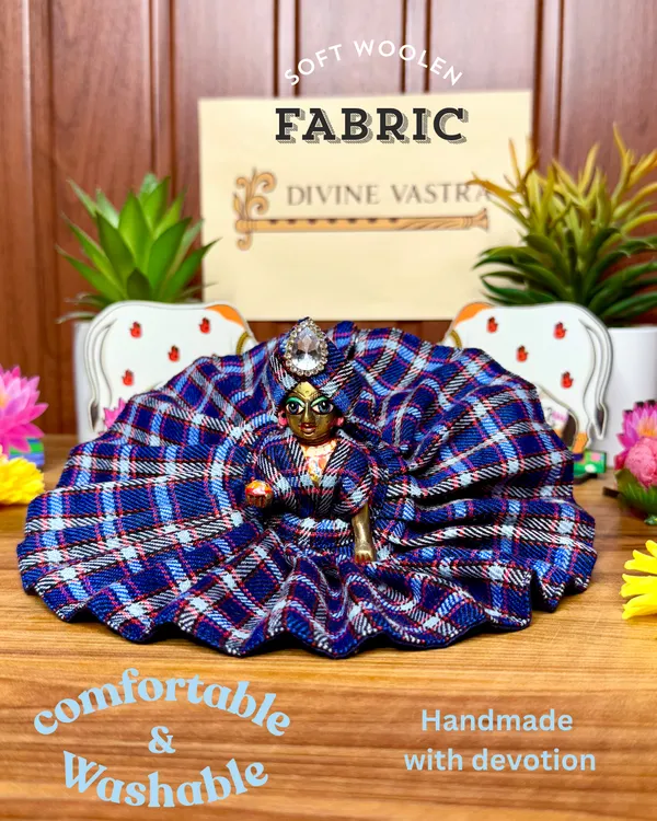 Laddu_Gopal_Woollen_Check_Poshak_(Combo_of_3_Dresses)