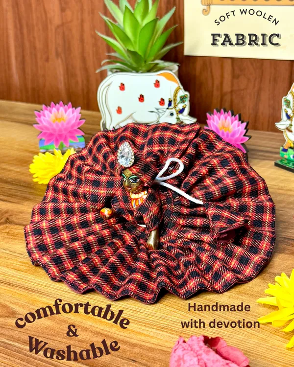 Laddu_Gopal_Woollen_Check_Poshak_(Combo_of_3_Dresses)