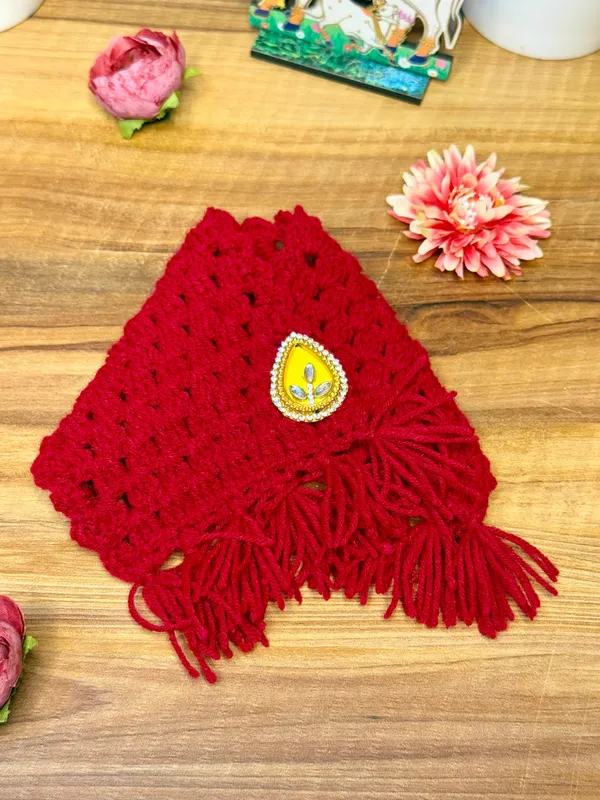 Premium_Wool_Deep_Red_Shawl_for_Laddu_Gopal_|_Mata_Rani