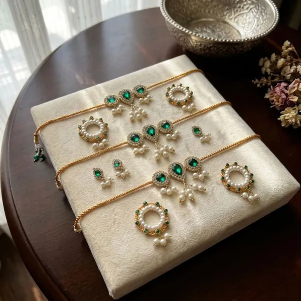 Green_Jewellery_Set_for_4"_Idol_Jagannath_Ji_Family