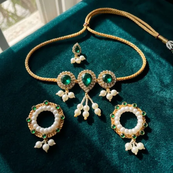 Green_Jewellery_Set_for_4"_Idol_Jagannath_Ji_Family