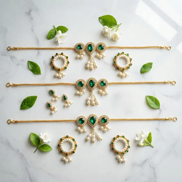 Green_Jewellery_Set_for_4"_Idol_Jagannath_Ji_Family