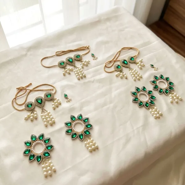 Green_Jewellery_Set_for_5-6"_Idol_Jagannath_Ji_Family