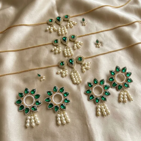 Green_Jewellery_Set_for_7-8"_Idol_Jagannath_Ji_Family