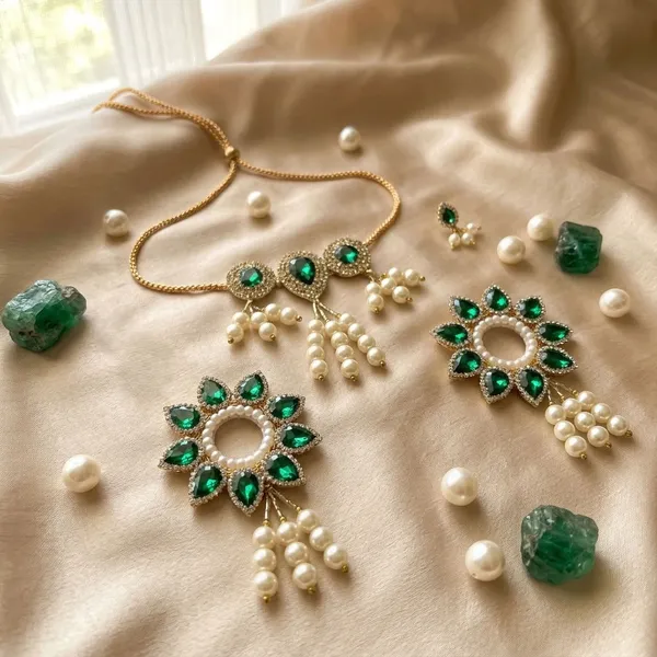 Green_Jewellery_Set_for_7-8"_Idol_Jagannath_Ji_Family