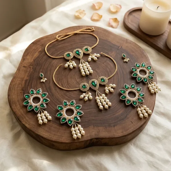 Green_Jewellery_Set_for_7-8"_Idol_Jagannath_Ji_Family