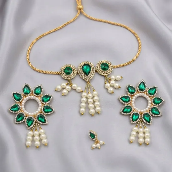 Green_Jewellery_Set_for_7-8"_Idol_Jagannath_Ji_Family