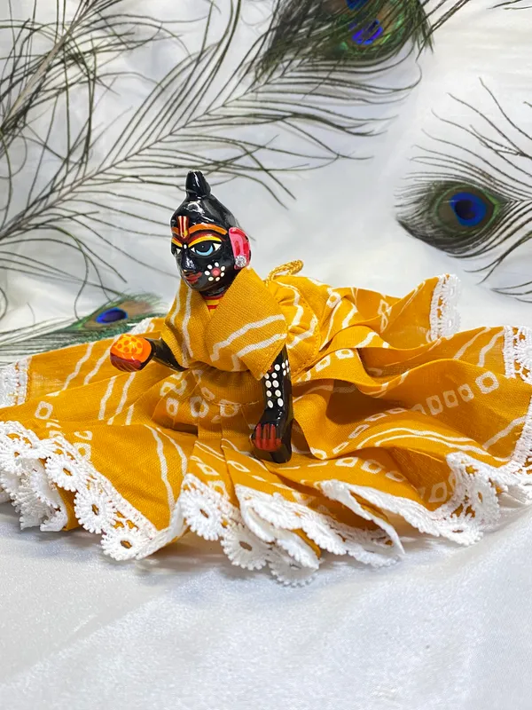 Laddu_Gopal_Summer_Cotton_Poshak_Mustard_Bandhanii