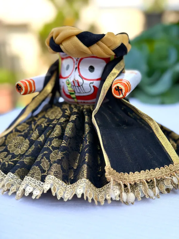 Jagannath_Family_Black_Gold_Brocade_10_pc_Dress_Set