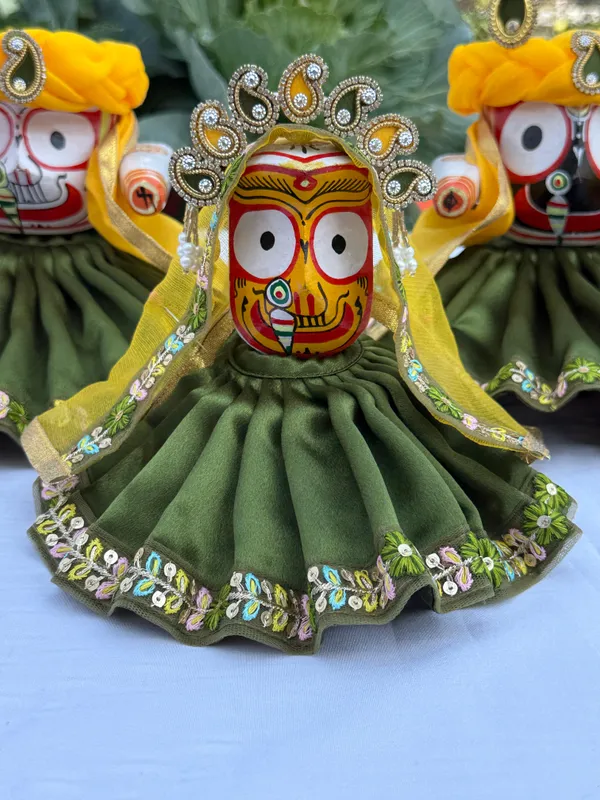 Jagannath_Ji_Green_Satin_10_pc_Dress_Set