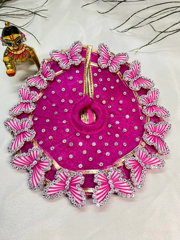 Laddu_Gopal_Pink_Butterfly_Dress_With_Pagdi