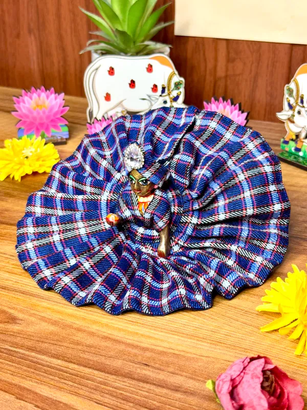 Laddu_Gopal_Woollen_Check_Poshak_(Combo_of_3_Dresses)