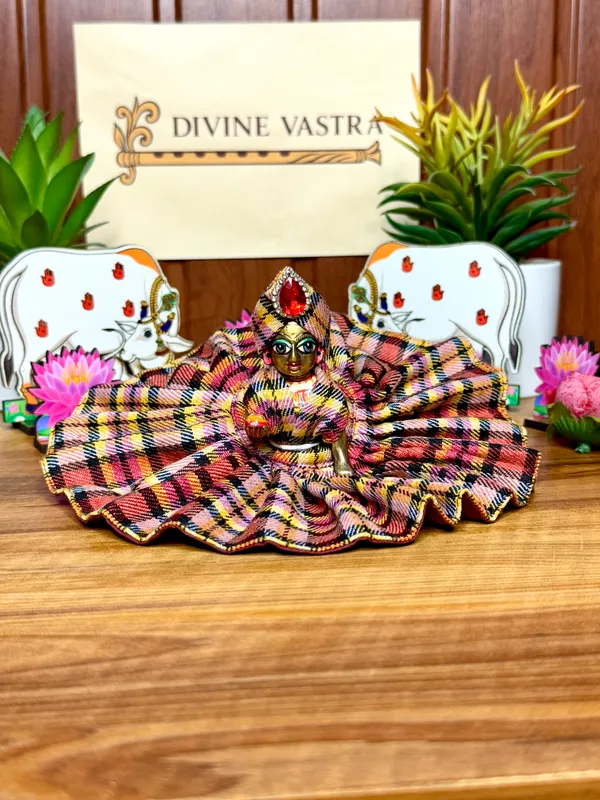 Laddu_Gopal_Woollen_Check_Poshak_(Combo_of_3_Dresses)