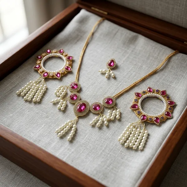 Jewellery_Set_(Pink_Set_C)_for_Jagannath_Ji_Family