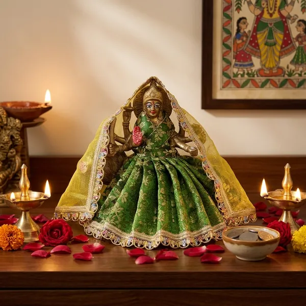 Mata_Rani_Dress_Green_Divya_Poshak