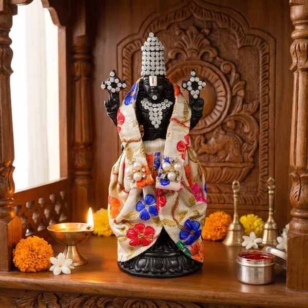 Off-White_Multi_Floral_Tirupati_Bala_Ji_Vastram_|_Dress