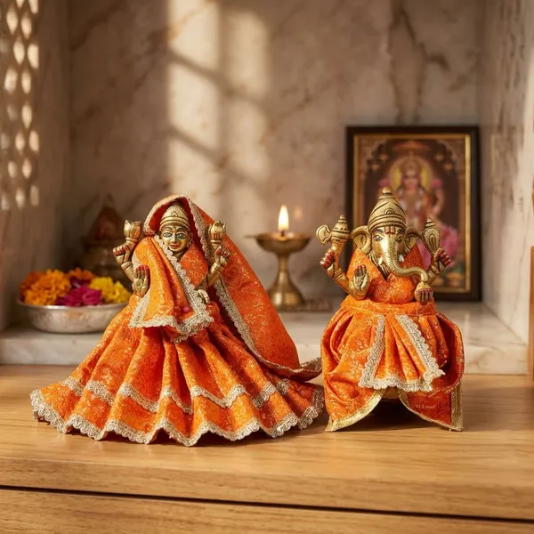 Orange_Lakshmi_Ganesh_Ji_Poshak