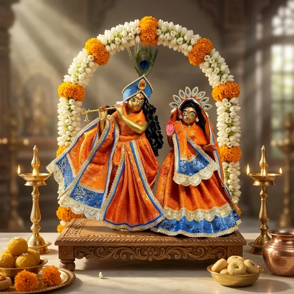 Radha_Krishna_Orange_|_Blue_Dress