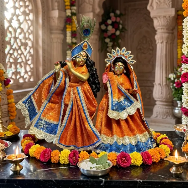 Radha_Krishna_Orange_|_Blue_Dress