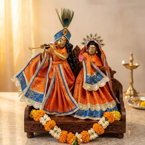 Radha_Krishna_Orange_|_Blue_Dress
