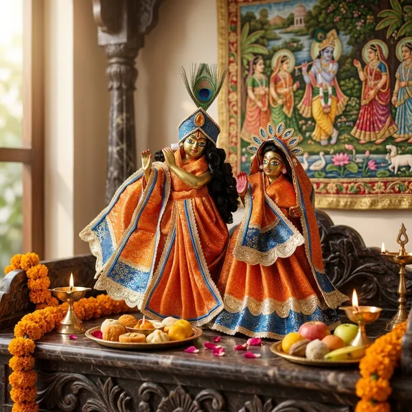 Radha_Krishna_Orange_|_Blue_Dress