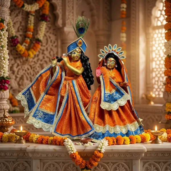 Radha_Krishna_Orange_|_Blue_Dress