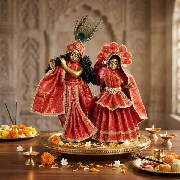 Radha_Krishna_Red_Dress_Set