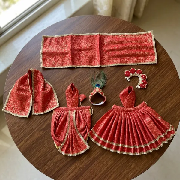 Radha_Krishna_Red_Dress_Set
