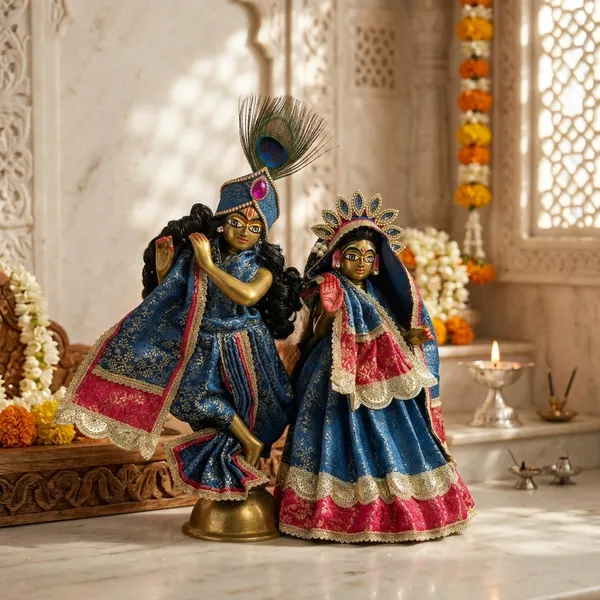 Radha_Krishna_Royal_Blue_&_Pink_Dress_Set
