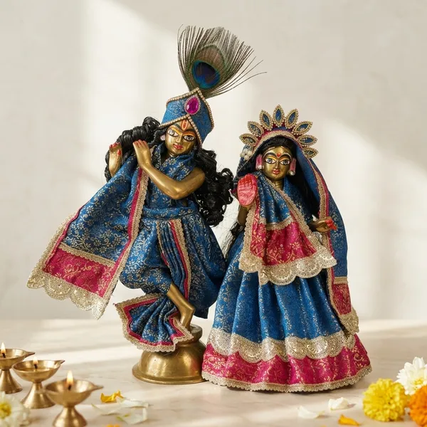 Radha_Krishna_Royal_Blue_&_Pink_Dress_Set