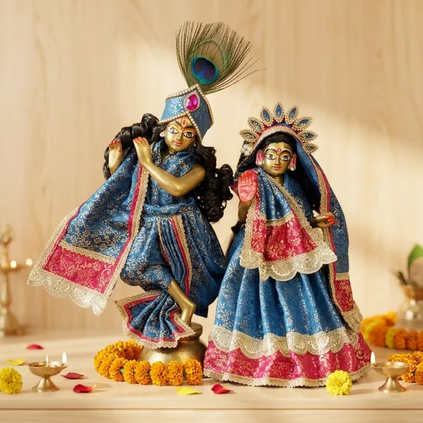 Radha_Krishna_Royal_Blue_&_Pink_Dress_Set