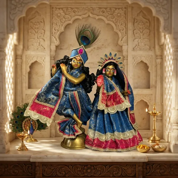 Radha_Krishna_Royal_Blue_&_Pink_Dress_Set