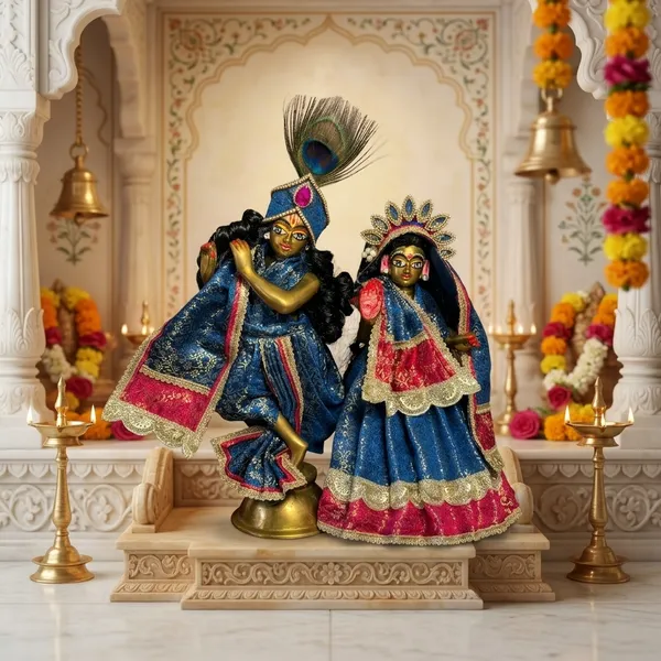 Radha_Krishna_Royal_Blue_&_Pink_Dress_Set