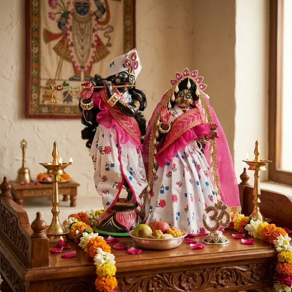 Radha_Krishna_Summer_Special_Pink_White_Cotton_Poshak